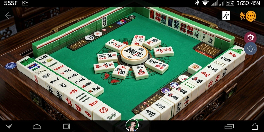 Tampilan gameplay seru di 555F, aplikasi Mahjong yang menyenangkan.