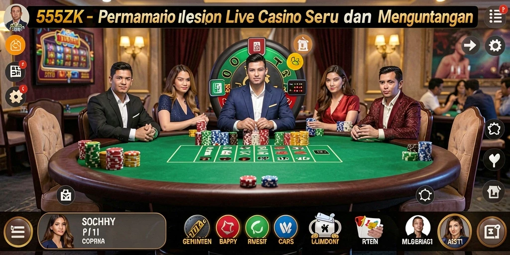 Tampilan menarik dari gameplay Live Casino di 555ZK.