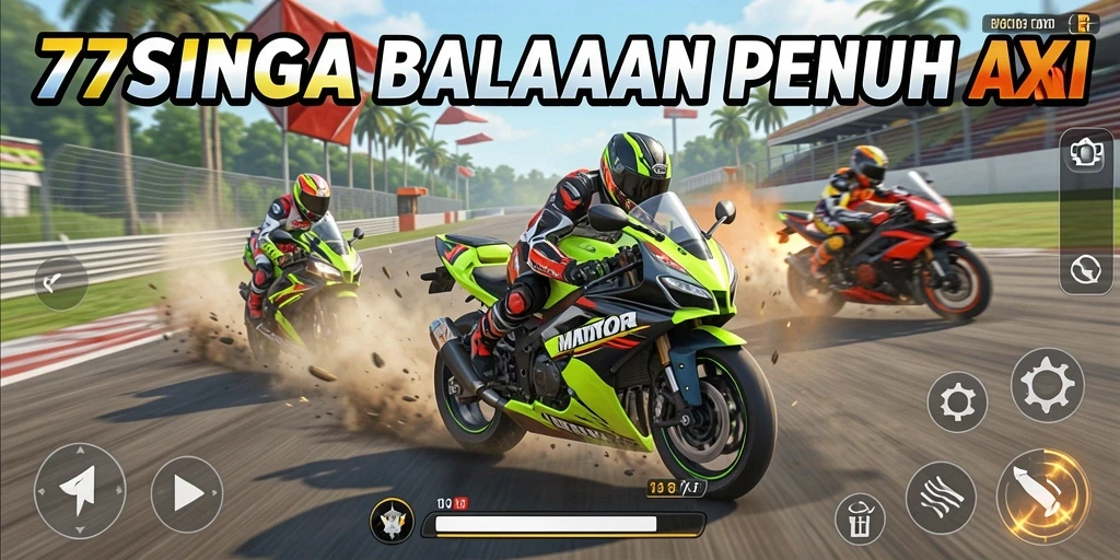 Gameplay mendebarkan di lintasan balapan motor.