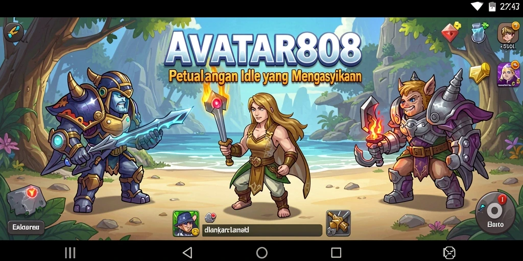 Tampilan gameplay <strong>AVATAR808</strong> menampilkan aksi seru dan karakter yang menggemaskan.
