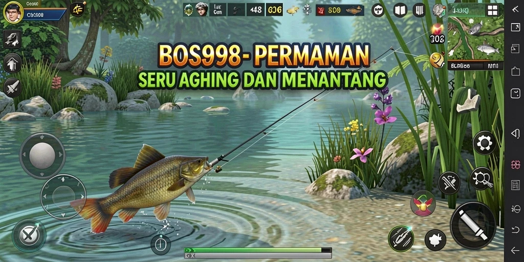 Gameplay seru dalam BOS898 saat menangkap ikan besar.