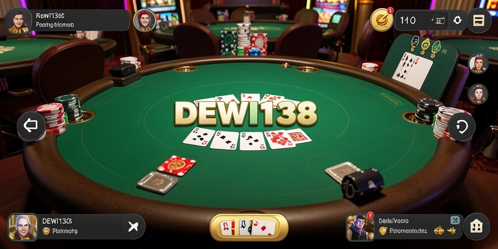 Tangkapan layar DEWI138 menunjukkan keseruan permainan Poker dalam suasana virtual.