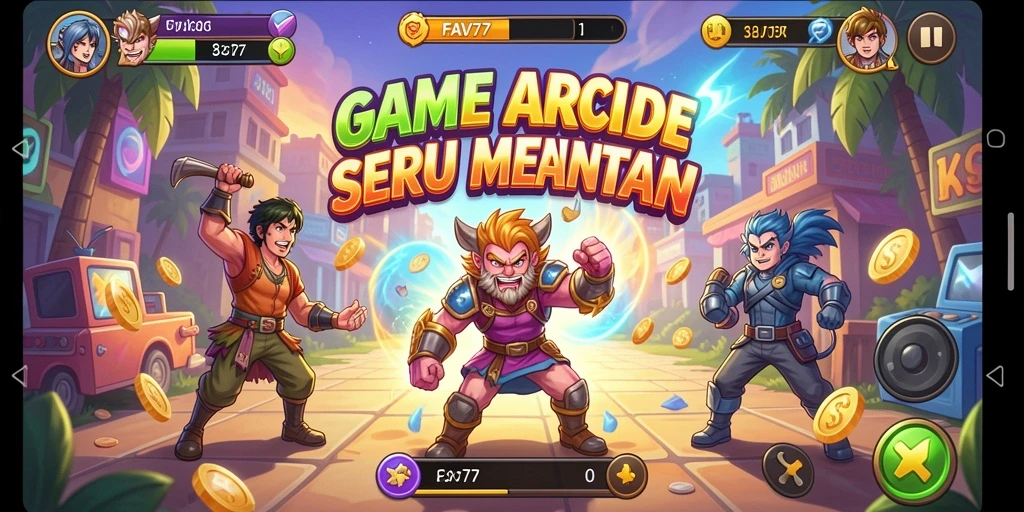 Screenshot FAV77 menampilkan momen seru dari gameplay Arcade yang menantang.
