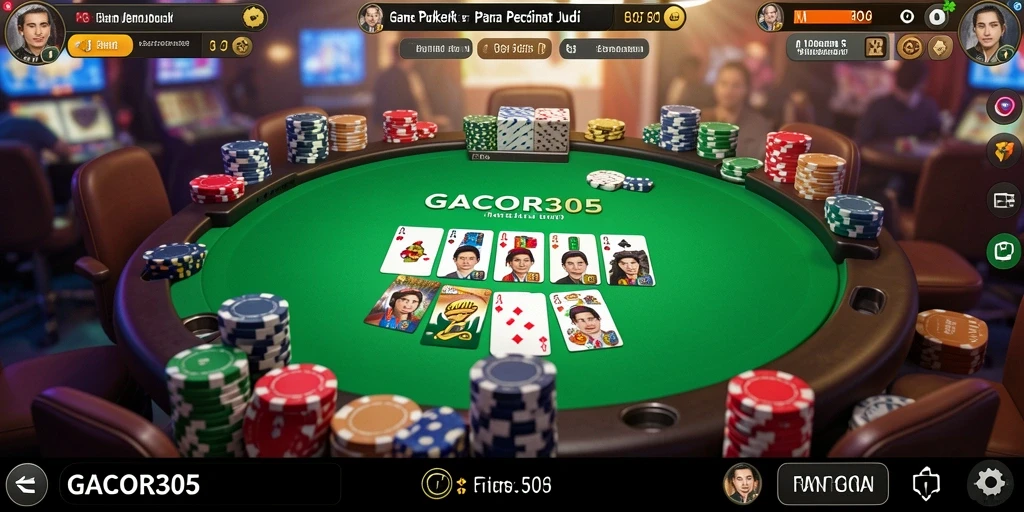Tangkapan layar GACOR305 menunjukkan pengalaman bermain poker yang mendebarkan.