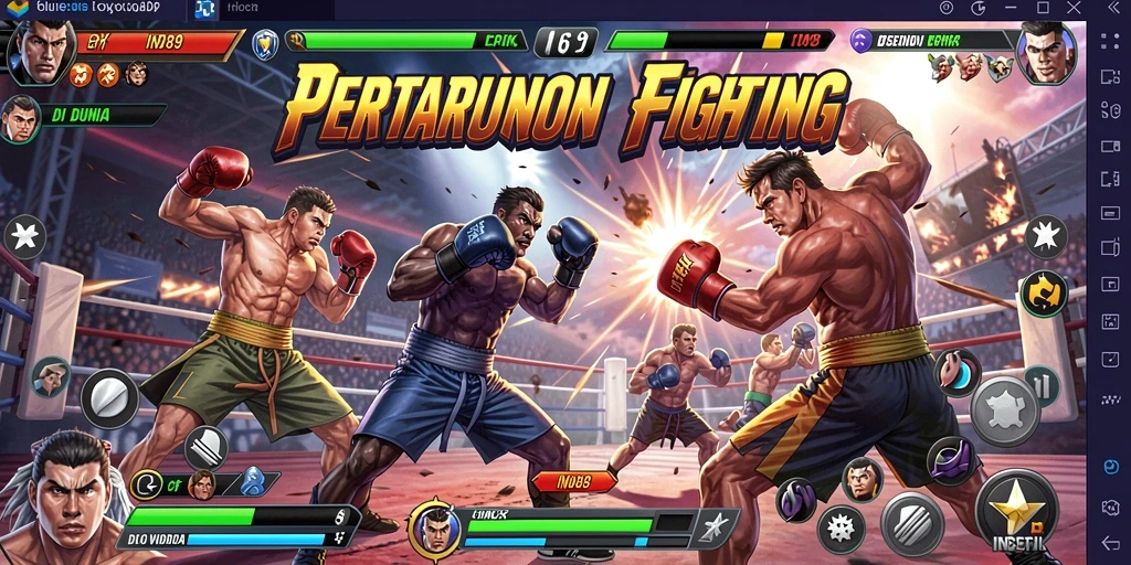 Tampilan gameplay Fighting yang seru dan mendebarkan.