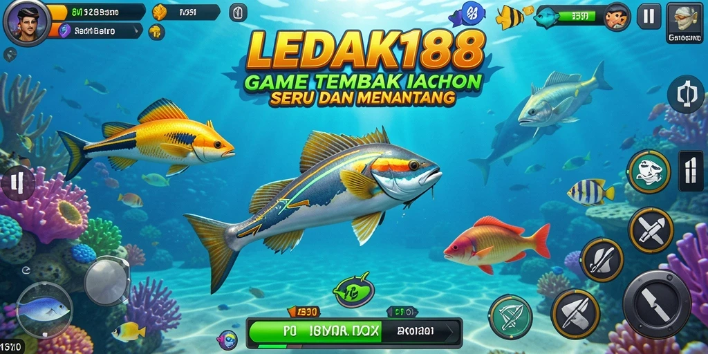 Tampilan utama gameplay Tembak Ikan di LEDAK188 yang seru.