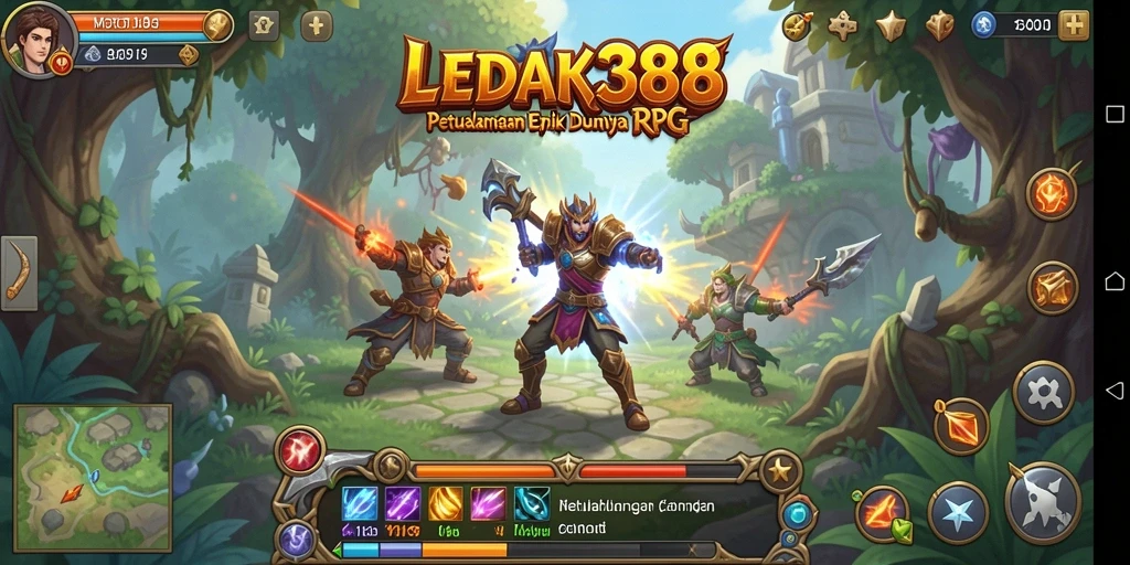 Tangkapan layar gameplay RPG yang menunjukkan petualangan mendebarkan di dunia <strong>LEDAK388</strong>.
