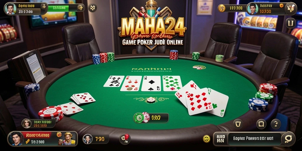 Gameplay Poker seru di MAHA24 dengan grafis yang menarik.