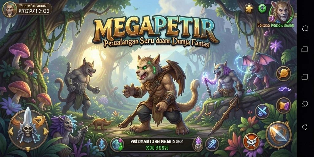 Tampilan gameplay seru di dunia fantasi MEGAPETIR.
