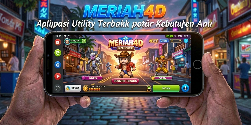 Screenshot aplikasi MERIAH4D dengan antarmuka pengguna yang ramah.