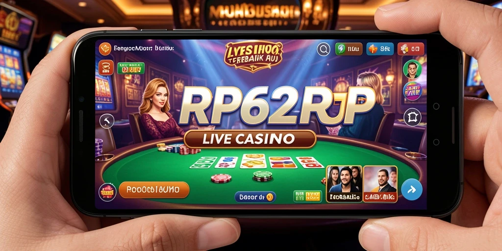 Screenshot gameplay Live Casino RP62RP yang menampilkan dealer profesional.