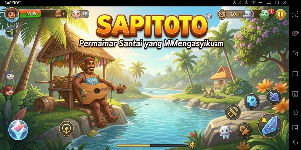 Tampilan gameplay SAPITOTO yang ceria dan menghibur.