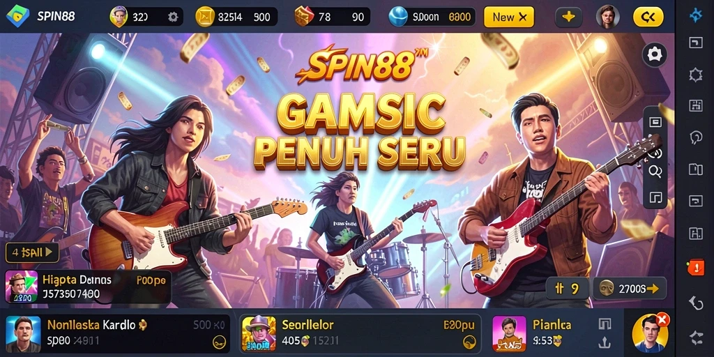 Tampilan layar gameplay SPIN88 yang menegangkan dengan berbagai tantangan musik.