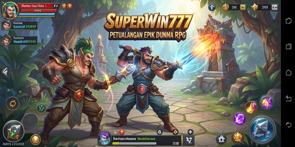 Screenshot SUPERWIN777 menampilkan aksi pertarungan yang mendebarkan di dunia fantasi.