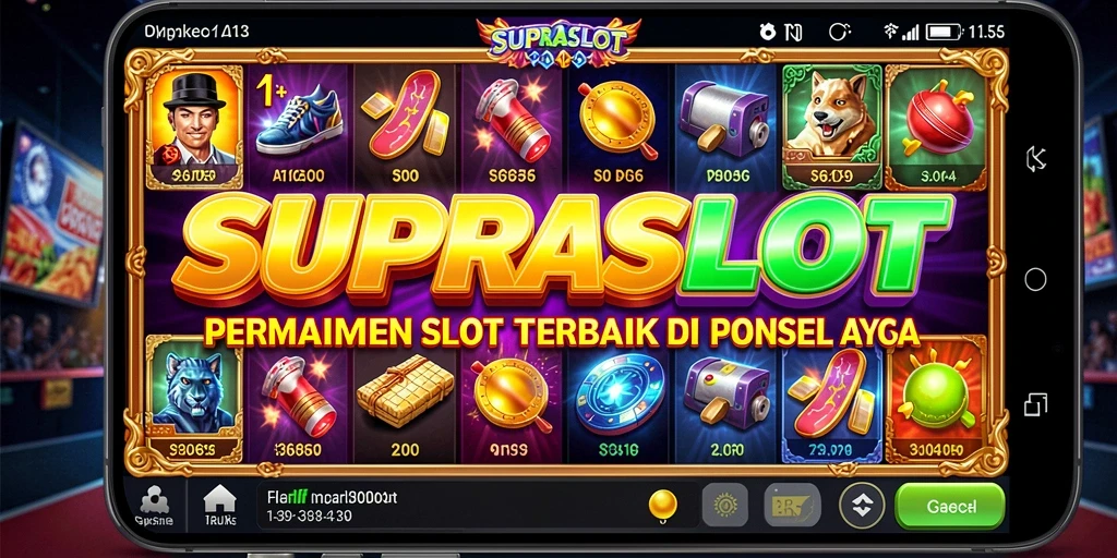 Tampilan gameplay SUPRASLOT yang menegangkan dan penuh warna.