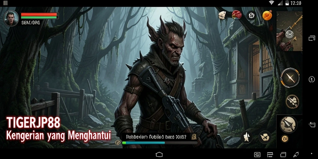 Screenshot menampilkan suasana menyeramkan dalam TIGERJP88 saat pemain berhadapan dengan makhluk mengerikan.