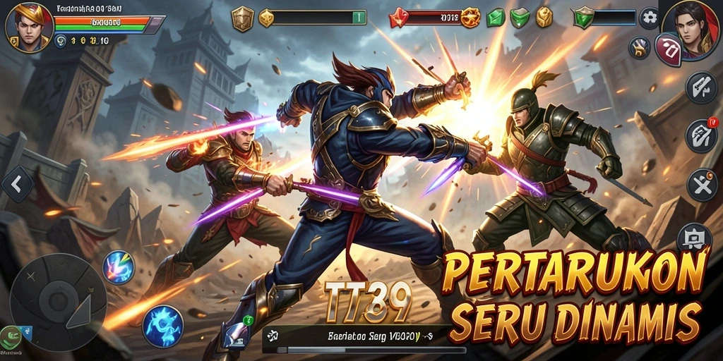Tampilan gameplay TT789 dengan pertarungan yang mendebarkan dan karakter beragam.