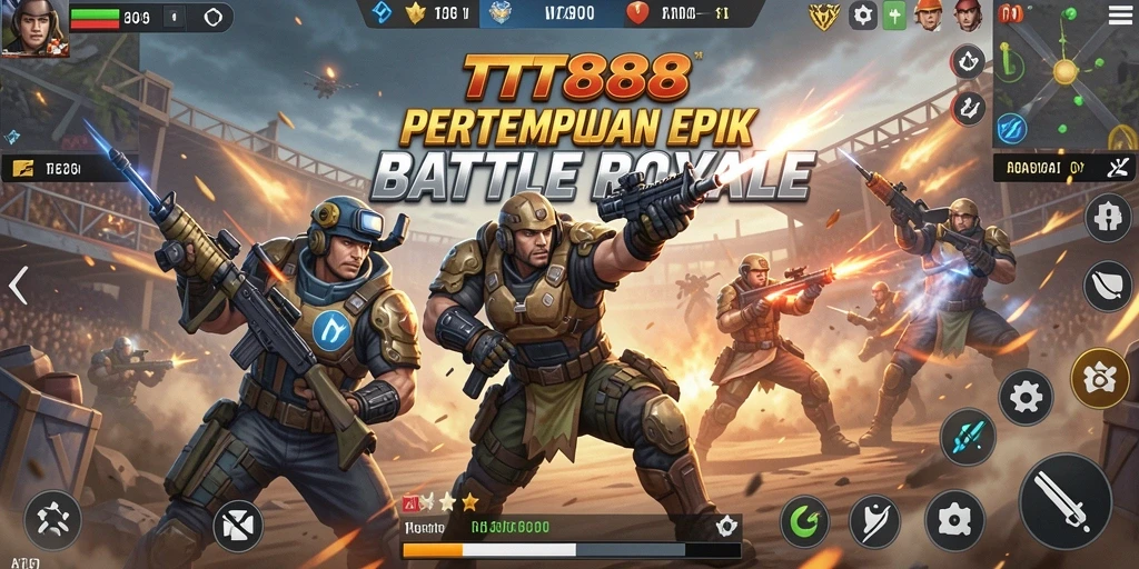 Tampilan gameplay TTT888 yang seru dalam pertempuran Battle Royale.