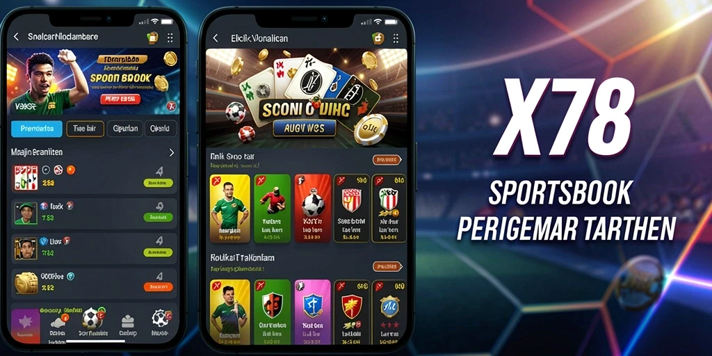 Menampilkan tampilan menarik dari gameplay Sportsbook X78.